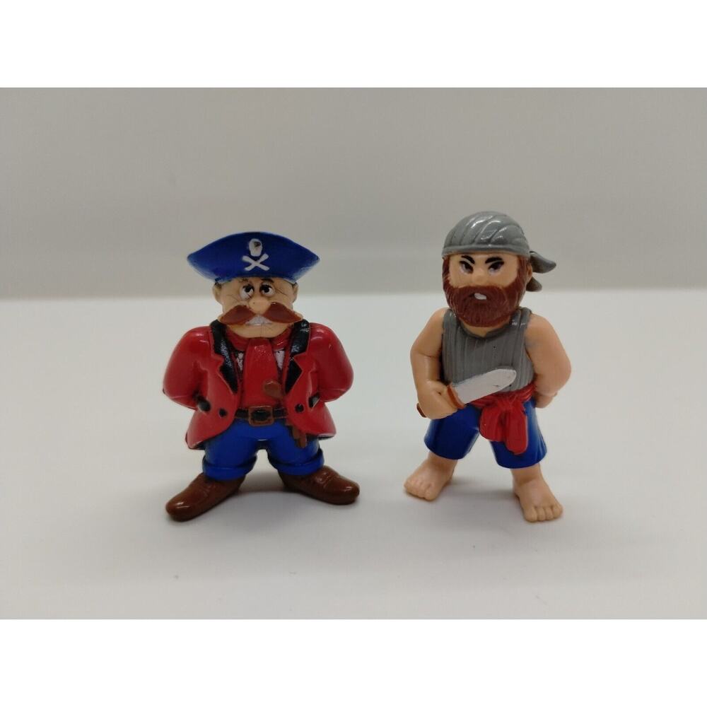 2 Vintage SOMA Pirates Mini Rubber Figure Toy 2”
